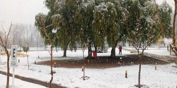 Nieve esta mañana en Santa Rosa, La Pampa