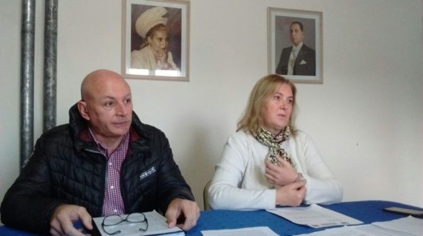 Horacio Delgado y Julia Crespo durante la rueda de prensa