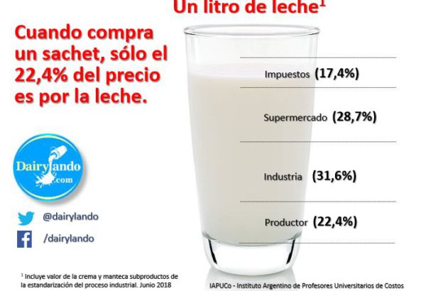 Composicion del precio de un litro de leche