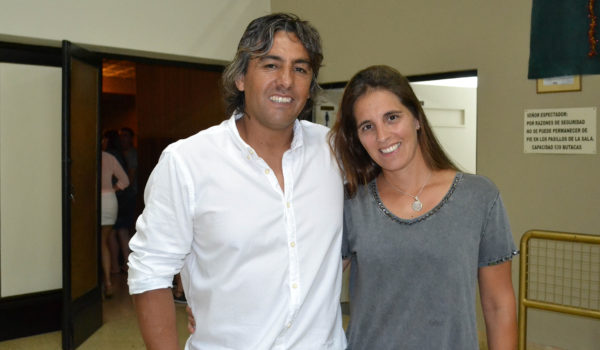 Ariel Tapia junto a su esposa durante la Fiesta del Deporte