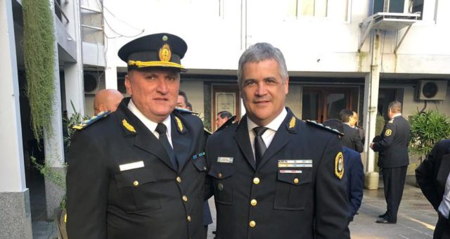 Cheverry junto al Jefe de la Policia Bonaerense,Comisario Gral Perroni