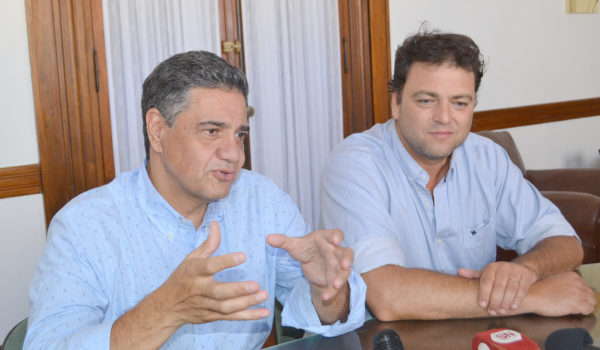 Jorge Macri y Mariano Barroso en dialogo con la prensa local