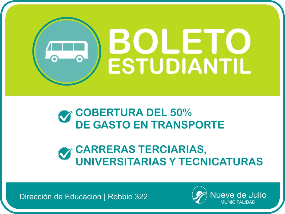 Boleto Estudiantil para estudiantes terciarios y universitarios El