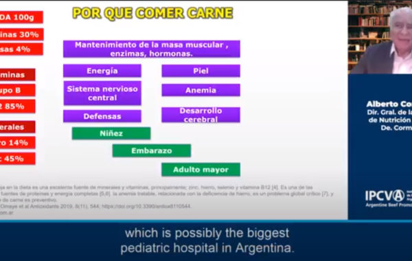 Cormillot brindo argumentos medicos que avalan el consumo de carne bovina