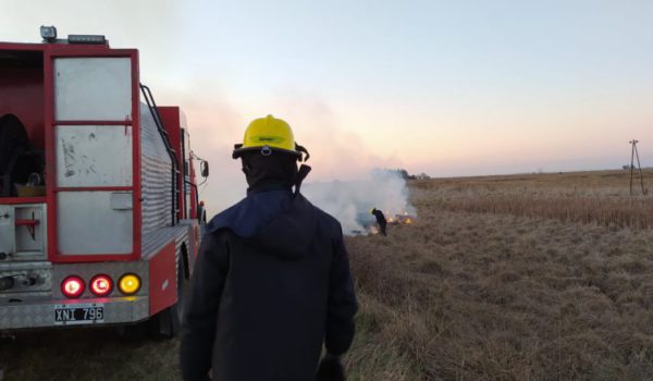 Bomberos Trabajando sobre uno de los incendios esta semana