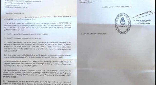 Resolución del Colegio de Medicos de Buenos Aires