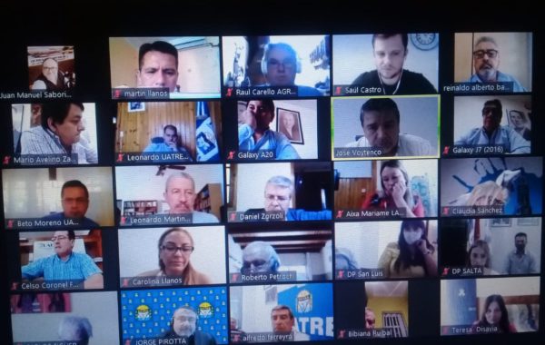 Reunion virtual de UATRE con periodistas y de la que participo Teresita Disavia