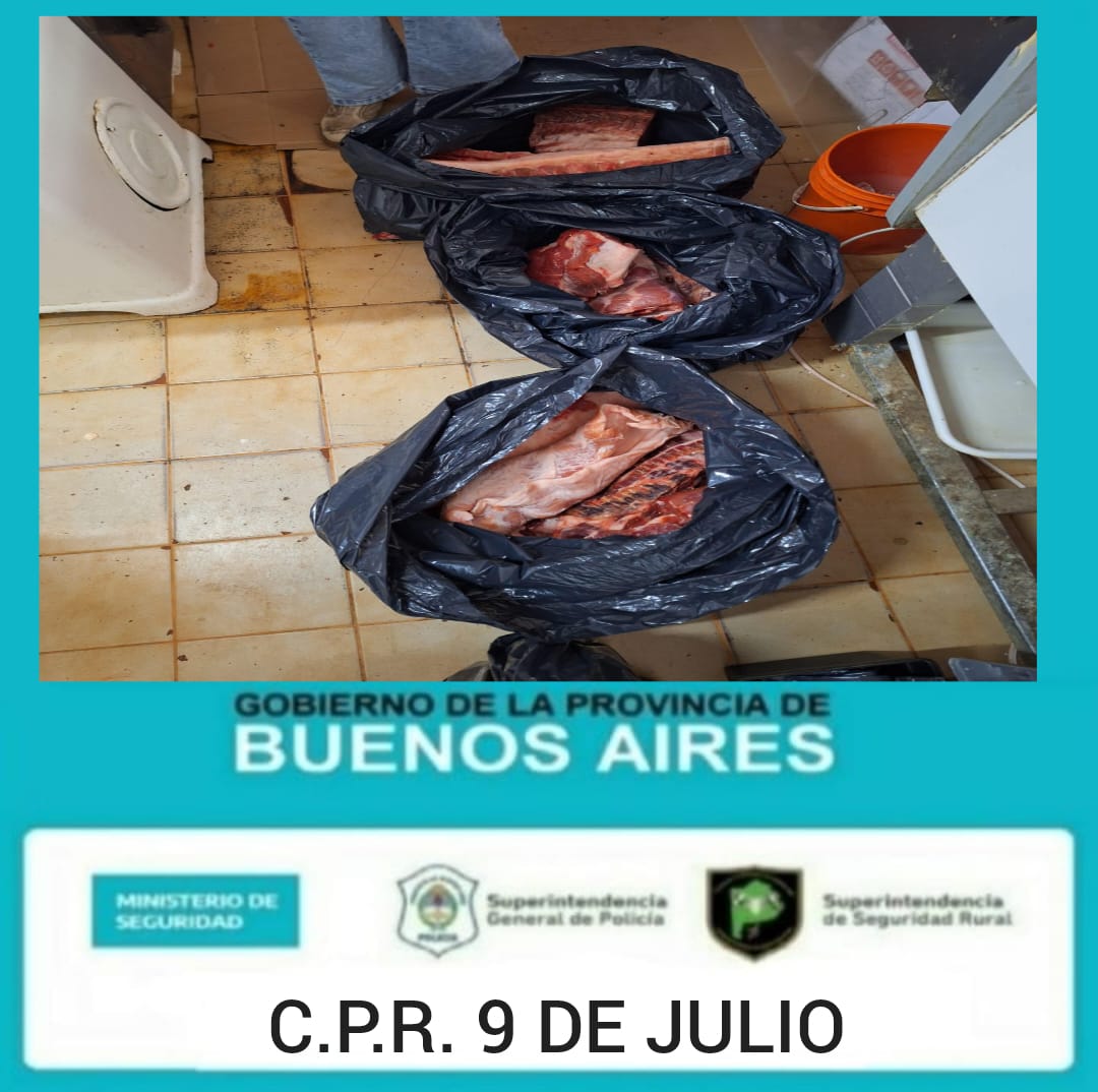 El CPR 9 de Julio decomiso carne de cerdo en una carnicería local