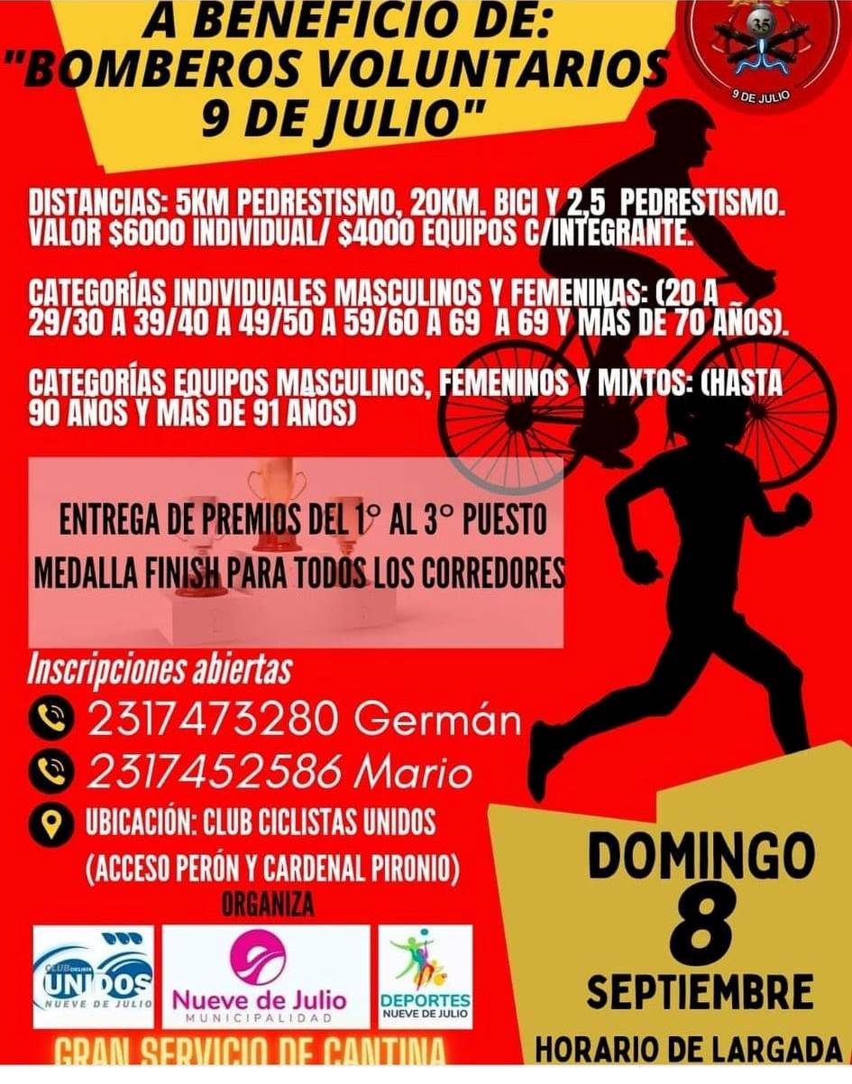 Mañana domingo se desarrollara el Duatlón en el Club Ciclista Unidos