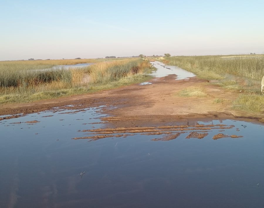 Corbett, una de las zonas de mayor complicación por el agua estancada en campos, caminos y canales