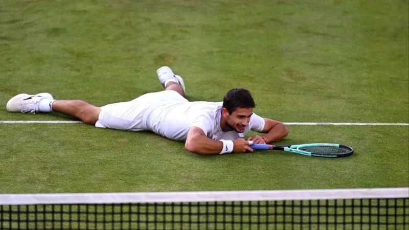 Mariano Navone fue el único argentino que festejó en Wimbledon