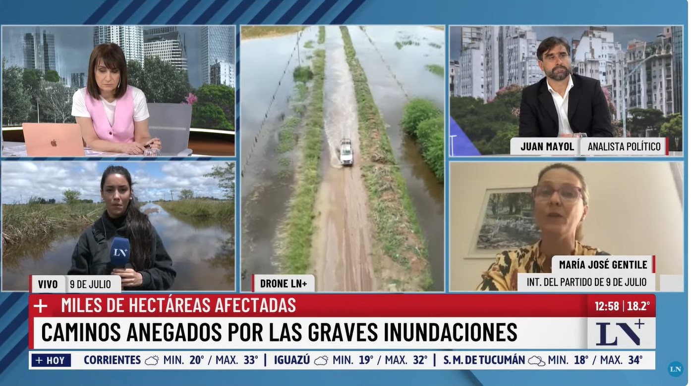Inundaciones en 9 de Julio: Gentile aseguro que están trabajando desde el mismo momento que comenzó la problemática, explico porque sigue cobrando la Tasa Vial y pidió ayuda a Nación y Provincia