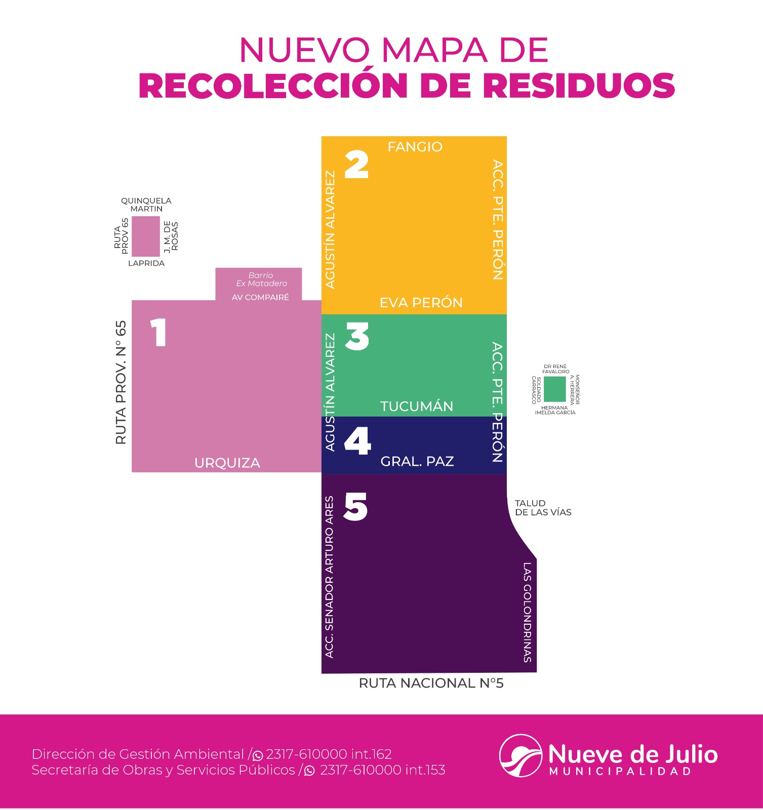 Residuos reciclables: Se recuerda como están diagramadas las zonas de recolección