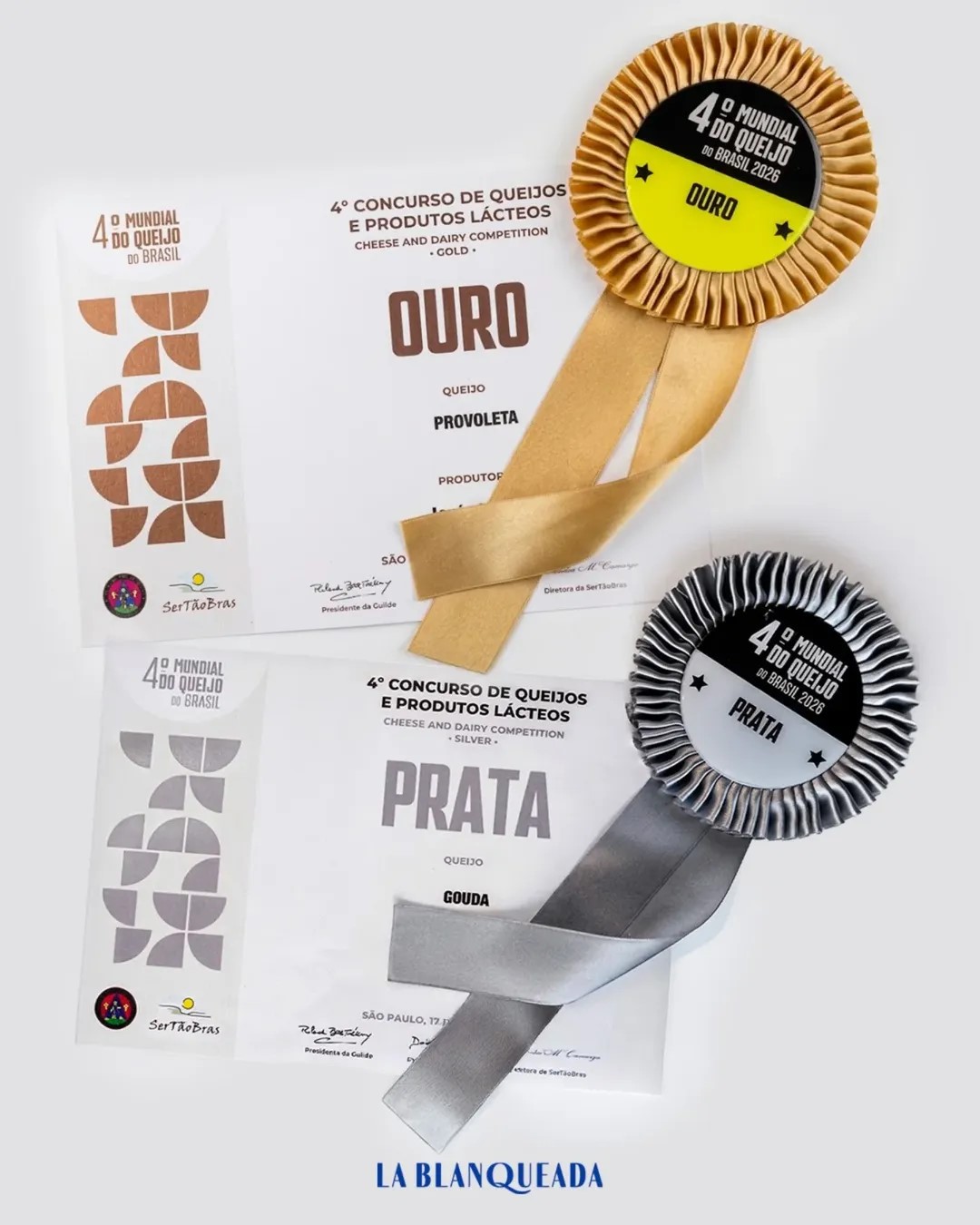 Lacteos La Blanqueada volvio a recibir oro por sus quesos en un Mundial