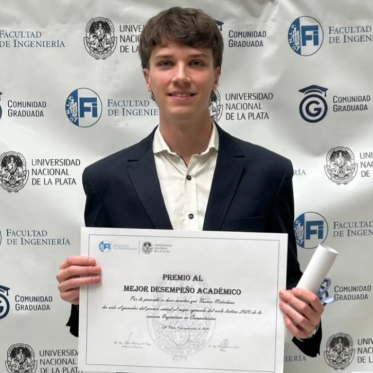 Un joven estudiante de 9 de Julio fue distinguido como mejor egresado de Ingeniería de la UNLP