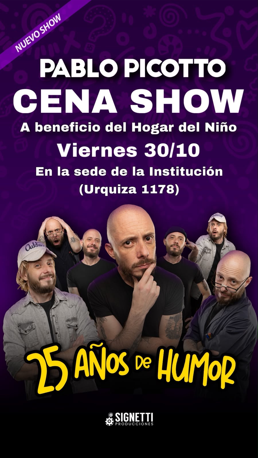 Pablo Picotto suma su humor con una Cena Show a beneficio del Hogar del Niño de 9 de Julio